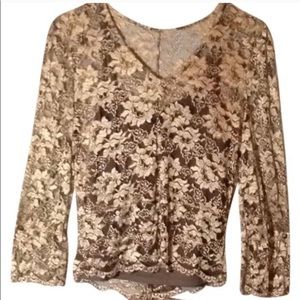 Banana Republic gold lace top